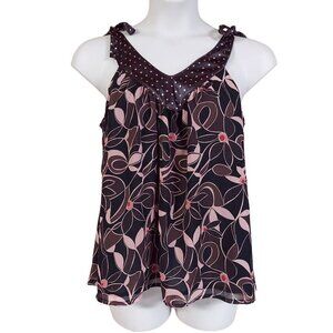 Mix It Women's Multicolor Floral Print V-Neck Tie Strap Blouse